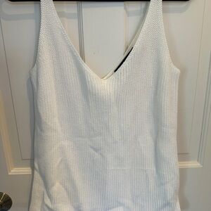 Ralph Lauren White Sleeveless Ribbed Tank Top